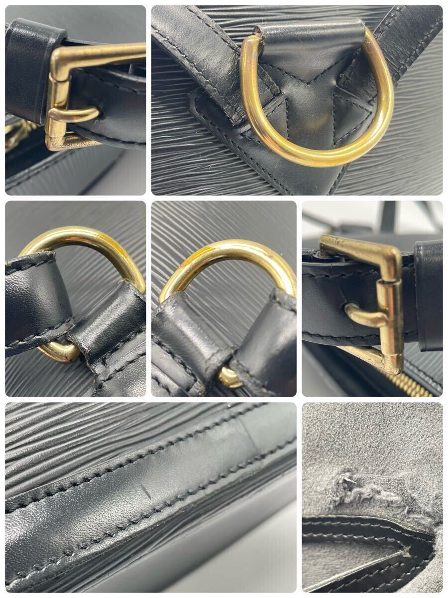 LOUIS VUITTON エピ ゴブラン リュックサック ショルダーバッグ ブラック 黒 レザー ゴールド金具 ルイヴィトン M52295_画像9