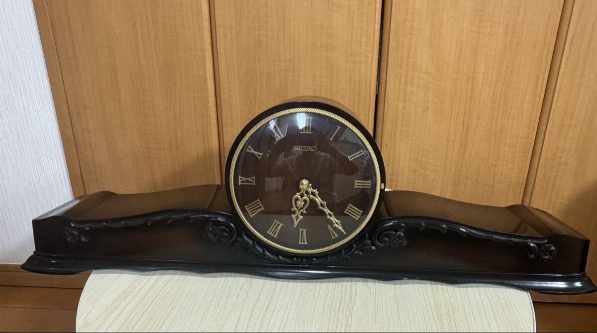 SEIKO WESTMINSTER ウエストミンスター ゼンマイ式 置時計 レトロ 木製　_画像1