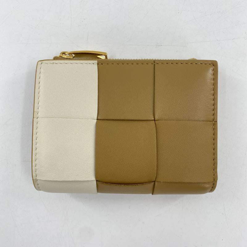 [ б/у ]BOTTEGA VENETA кассета кожа двойной бумажник Brown крем Bottega * Veneta [240017694109]