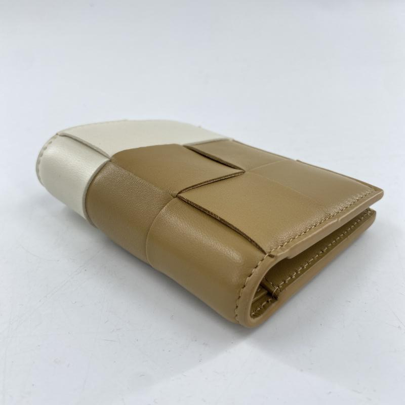 [ б/у ]BOTTEGA VENETA кассета кожа двойной бумажник Brown крем Bottega * Veneta [240017694109]