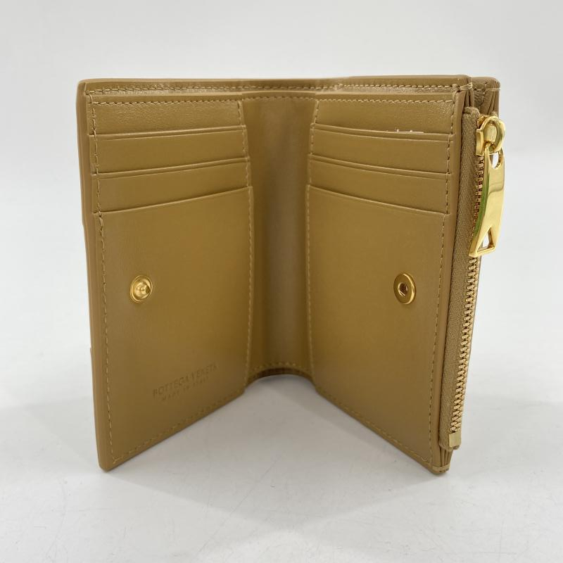 [ б/у ]BOTTEGA VENETA кассета кожа двойной бумажник Brown крем Bottega * Veneta [240017694109]