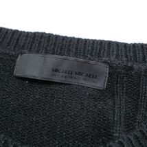 ●MICALLE MICALLE/ ミカーレミカーレ /黒ニット サイドフリンジ アシンメトリー チュニック セーター サイズL相当 _画像5
