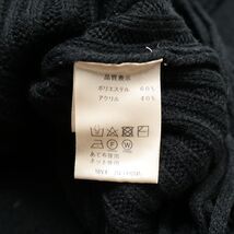 ●MICALLE MICALLE/ ミカーレミカーレ /黒ニット サイドフリンジ アシンメトリー チュニック セーター サイズL相当 _画像8