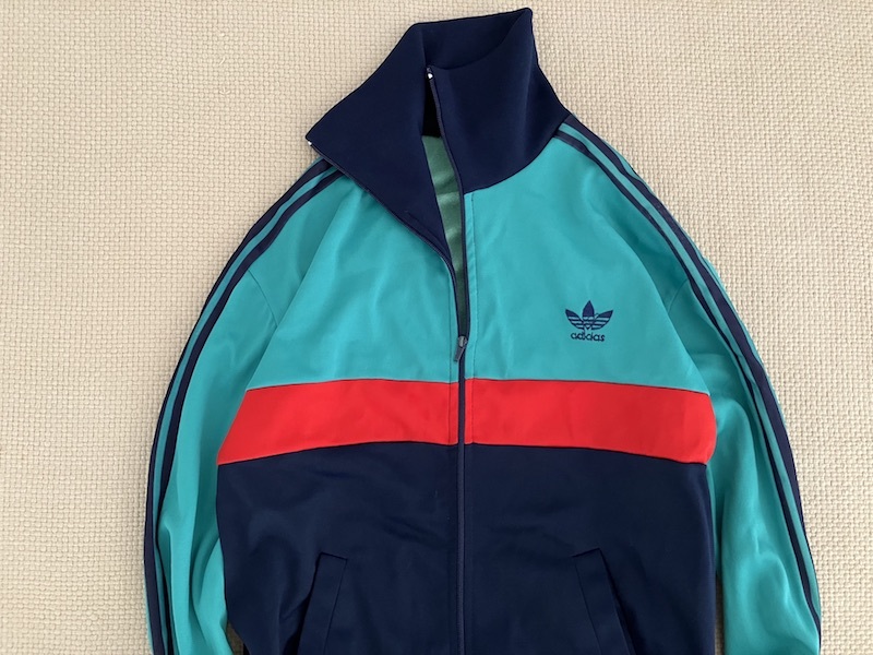 即決 70s 80s ヴィンテージ adidas フランス製 ventex ジャージ 180 グリーン 赤 ネイビー オリジナルス 復刻 柔道 ジャージ 元ネタ_画像5