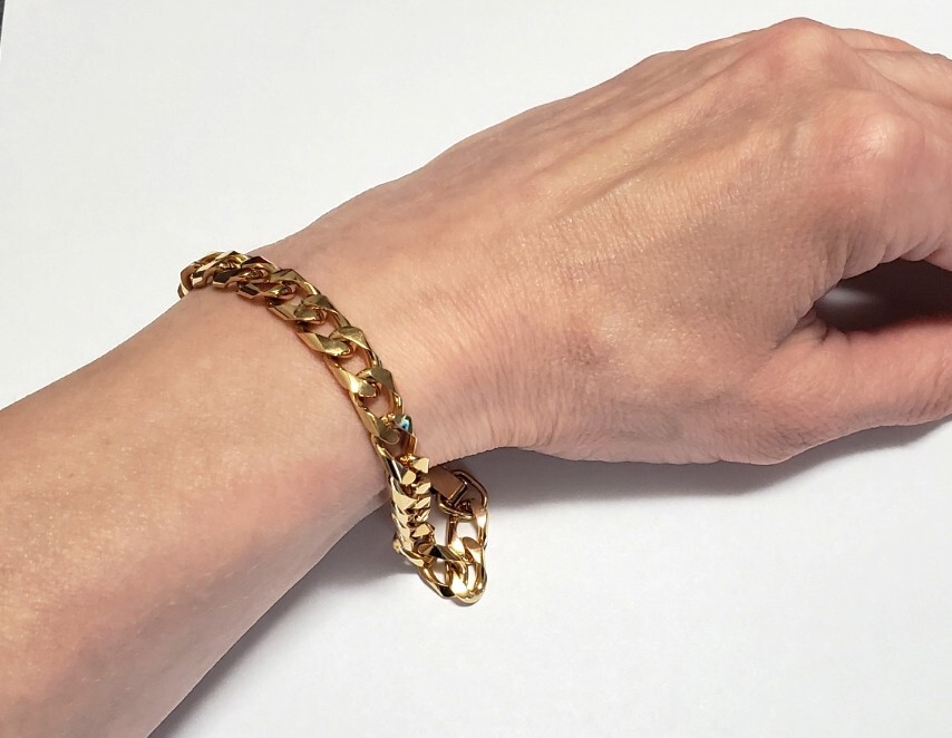 ブレスレット ゴールドカラー メンズ アクセサリー 21㎝ 19,3g 美品_画像6