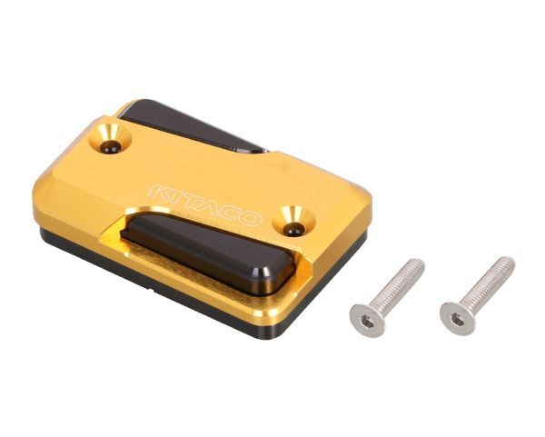 CB250F(MC43)用 アルミマスターシリンダーキャップ(タイプ5/ブラック×ゴールド)|キタコ_画像1