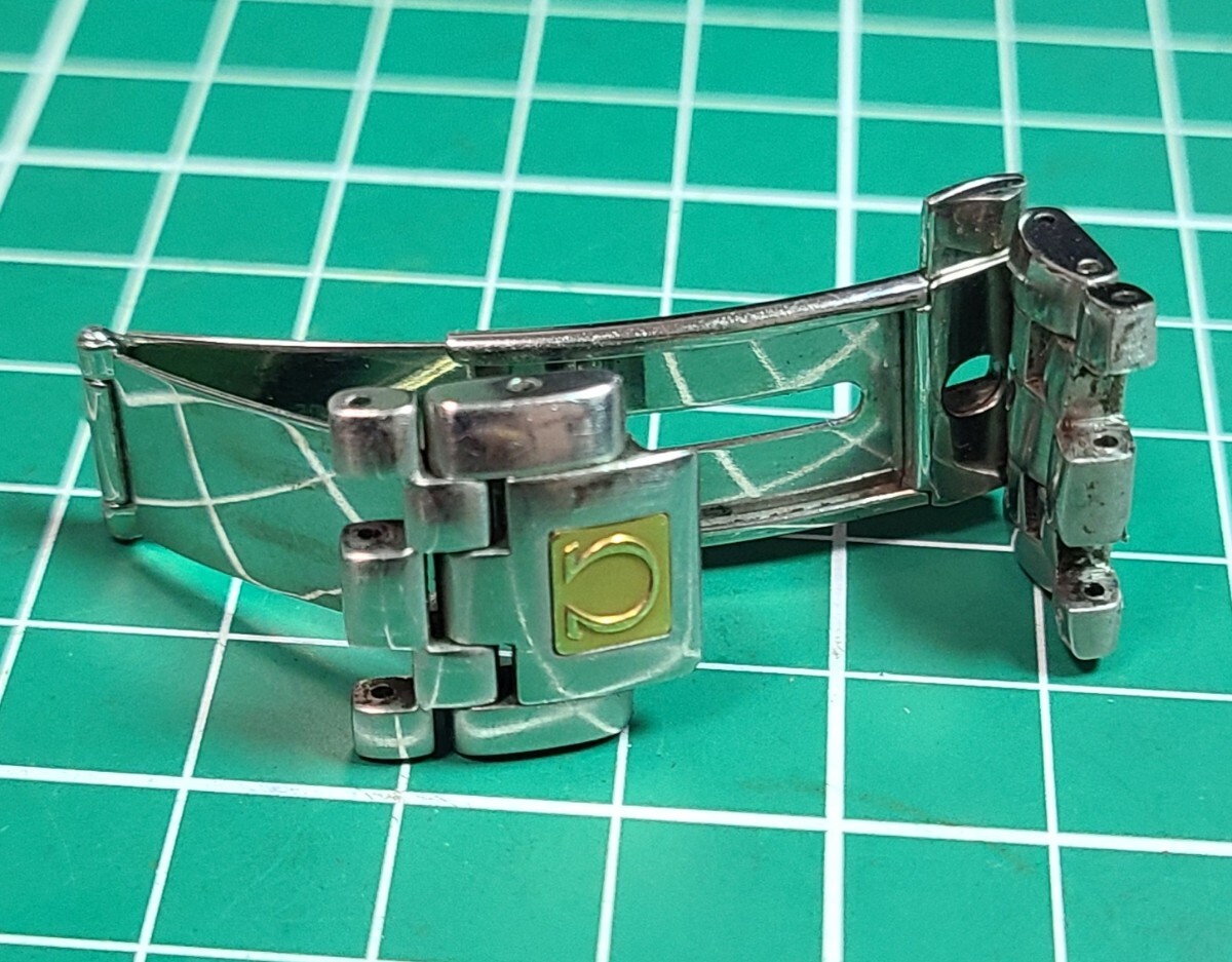 OMEGA　オメガ　シーマスター　メンズ　白文字盤　トップ　電池交換済み　稼働　バックル付き　ベゼル無しのためジャンク品.