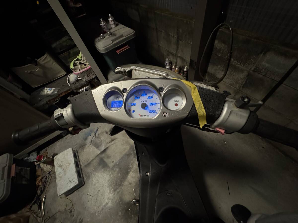 ジョグ ZR SA16J 転倒車 キタコ120kmメーター デイトナCDI_画像2