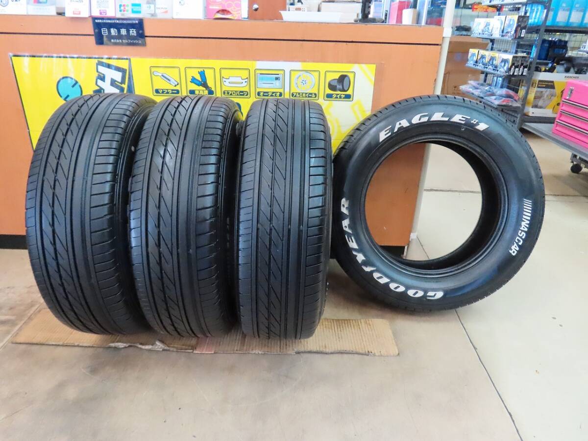 ☆グッドイヤー イーグル#1 ナスカー ホワイト レター タイヤ 215/65R16 2019年製造 4本 ジャンク品 GOODYEAR EAGLE#1 NASCAR☆_画像1