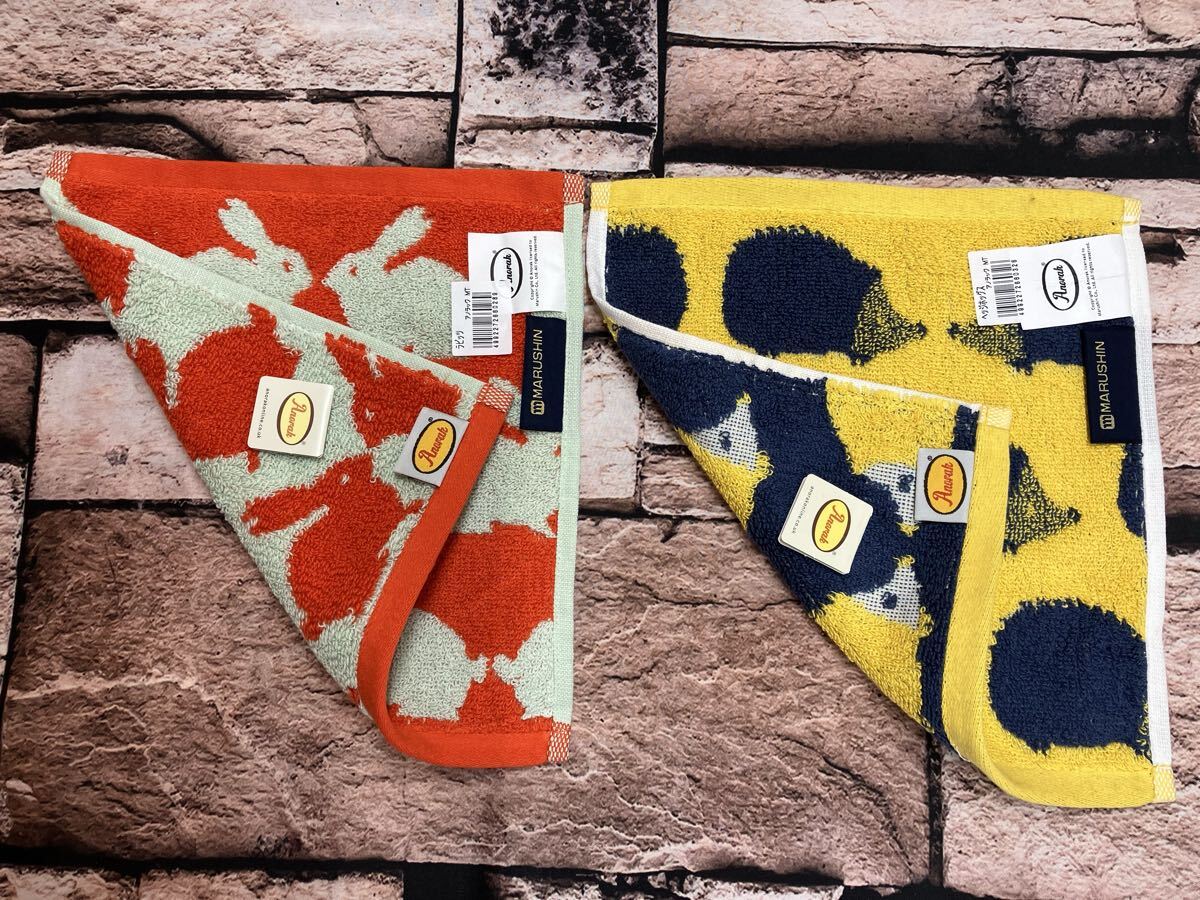 《2枚組》動物のシルエット柄が印象的な有名ブランド【アノラック】ポルトガル製ミニタオルハンカチ2枚1,320円が_画像3