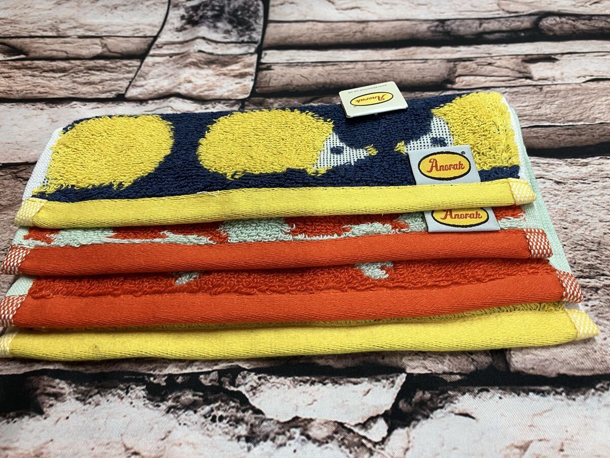 《2枚組》動物のシルエット柄が印象的な有名ブランド【アノラック】ポルトガル製ミニタオルハンカチ2枚1,320円が_画像5