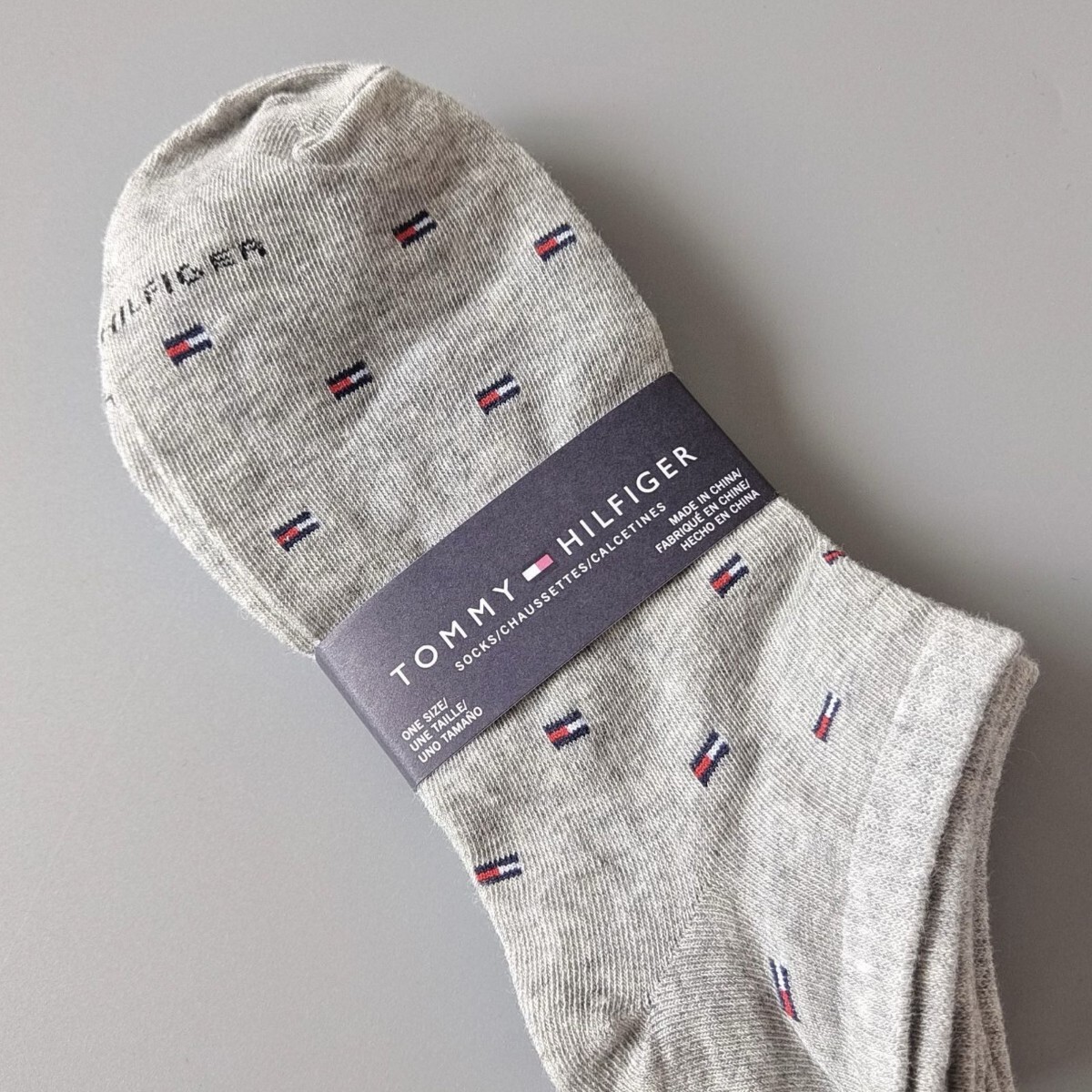 グレー ホワイト ショート 総柄 4足 新品 トミー ヒルフィガー ブランド 靴下 ソックス プレゼント ロゴ TOMMY HILFIGER メンズ レディース_画像8