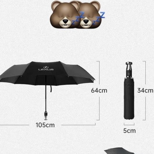 折りたたみ傘 ブラック 黒 ワンタッチ 新品 ブランド傘 レクサス  Lexus 晴雨兼用 レザーケース付き メンズ 高級_画像6