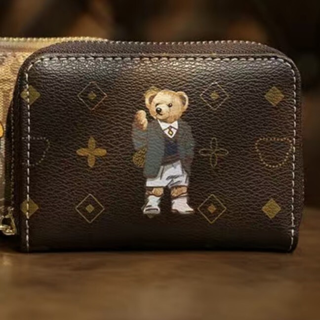 カードケース レディース 刺繍 可愛 大容量 ベアUKイギリス新品 ミニ 財布 じゃばら クレジットカード コインケース 名刺 入れ ベローズ_画像1