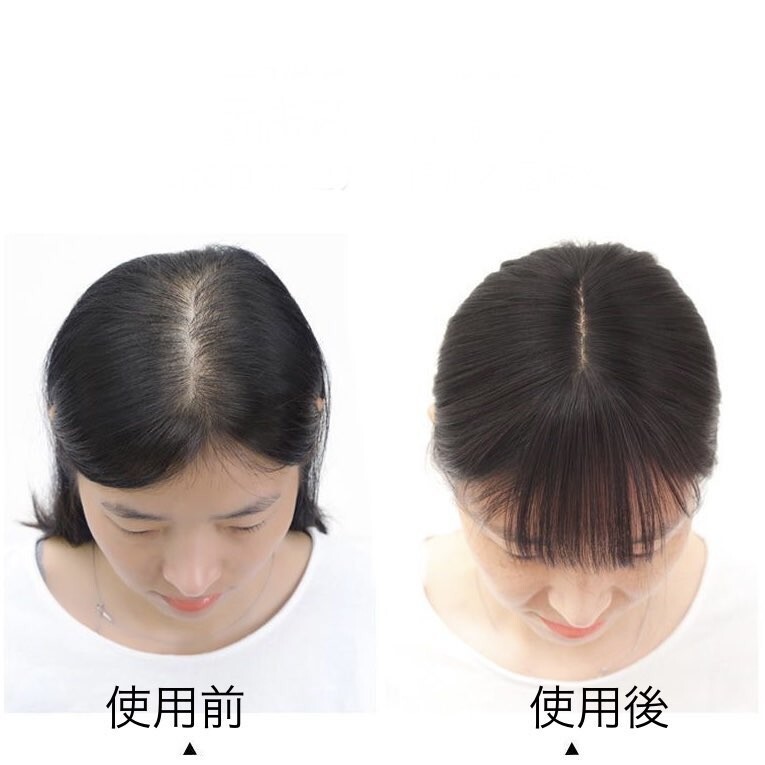 部分ウィッグ ポイント ウィッグ ヘアピース かつら 白髪隠し 薄毛対策 トップカバー ブラウン ブラック ボリュームアップ ワンタッチ _画像5
