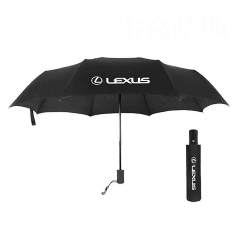 折りたたみ傘 ブラック 黒 ワンタッチ 新品 ブランド傘 レクサス  Lexus 晴雨兼用 レザーケース付き メンズ 高級_画像2