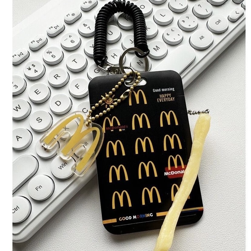 新品 マクドナルド マック マクド McDonald M フライポテトなし IDカードホルダー カードケース 定期入れ 社員証 ストラップ キーホルダー_画像1