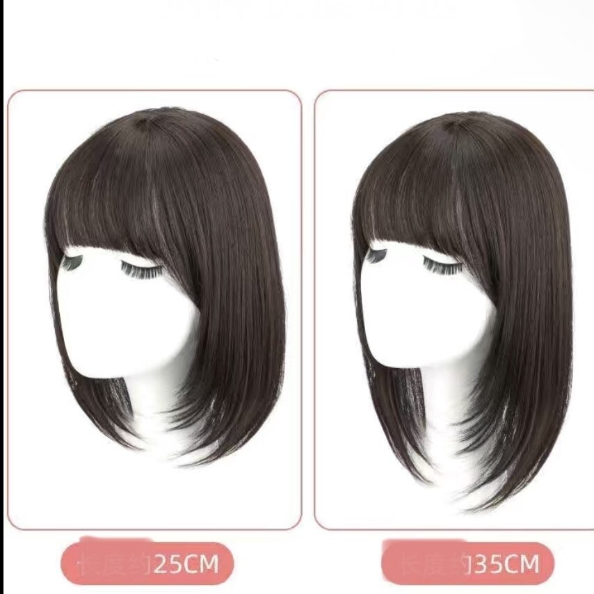 部分ウィッグ ポイント ウィッグ ヘアピース かつら 白髪隠し 薄毛対策 トップカバー ブラウン ブラック ボリュームアップ ワンタッチ _画像3