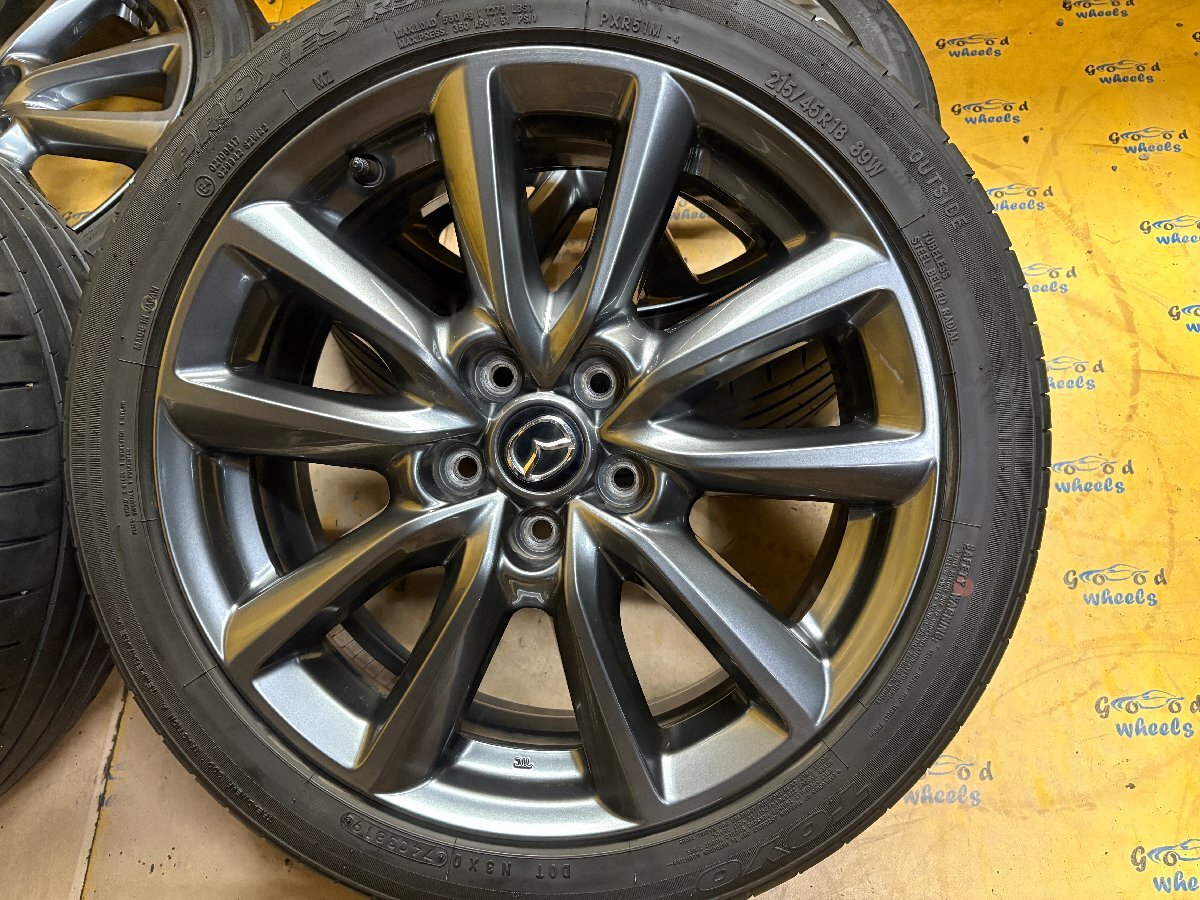K-1948☆マツダ3純正 18x7J+45 5/114.3 ハブ径約67㎜☆215/54R18 TOYO PROXES R51A☆4本セット☆MAZDA3 アクセラ☆_画像4