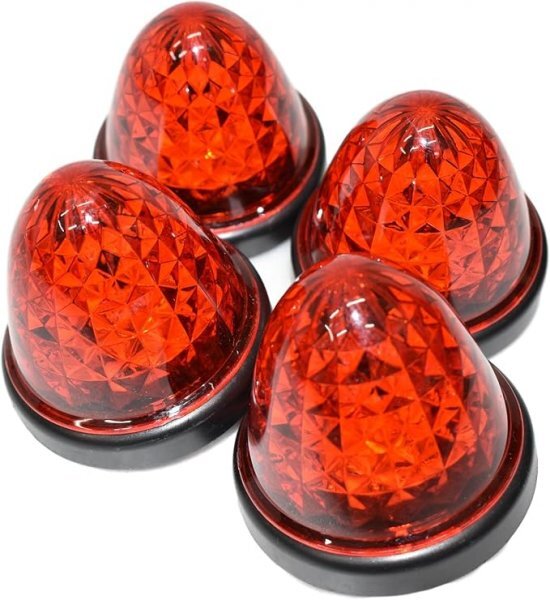 【送料無料！】LED 16 発 サイド バス マーカー ライト ランプ トラック 用 24V 車 に (レッド4個セット)_画像1