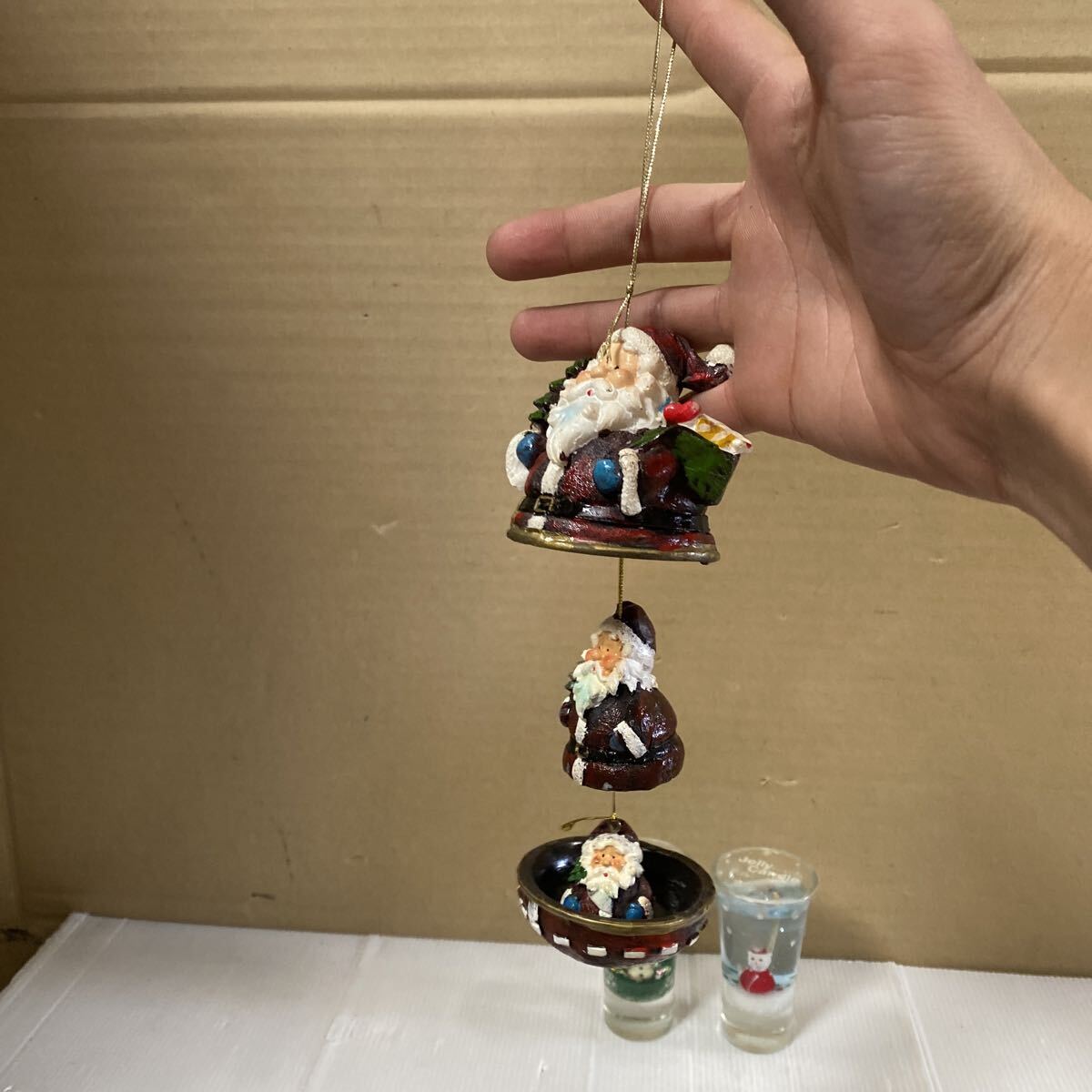 クリスマス雑貨 ゼリーキャンドル2個 サンタクロース オーナメント 壁掛け飾り インテリア小物 雑貨 海外製品 サンタ クリスマス_画像7