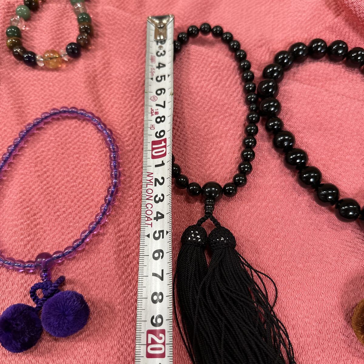数珠 御念珠 仏具 葬儀 念珠 天然石 法具 法事 アクセサリー ブレスレット 左下ネックレス_画像5