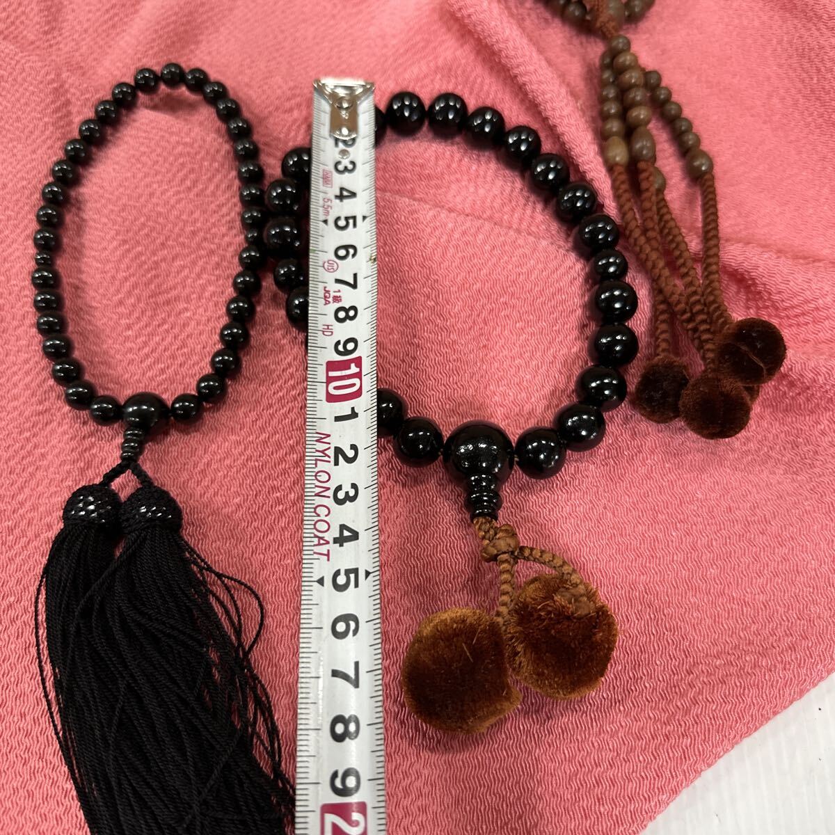 数珠 御念珠 仏具 葬儀 念珠 天然石 法具 法事 アクセサリー ブレスレット 左下ネックレス_画像6