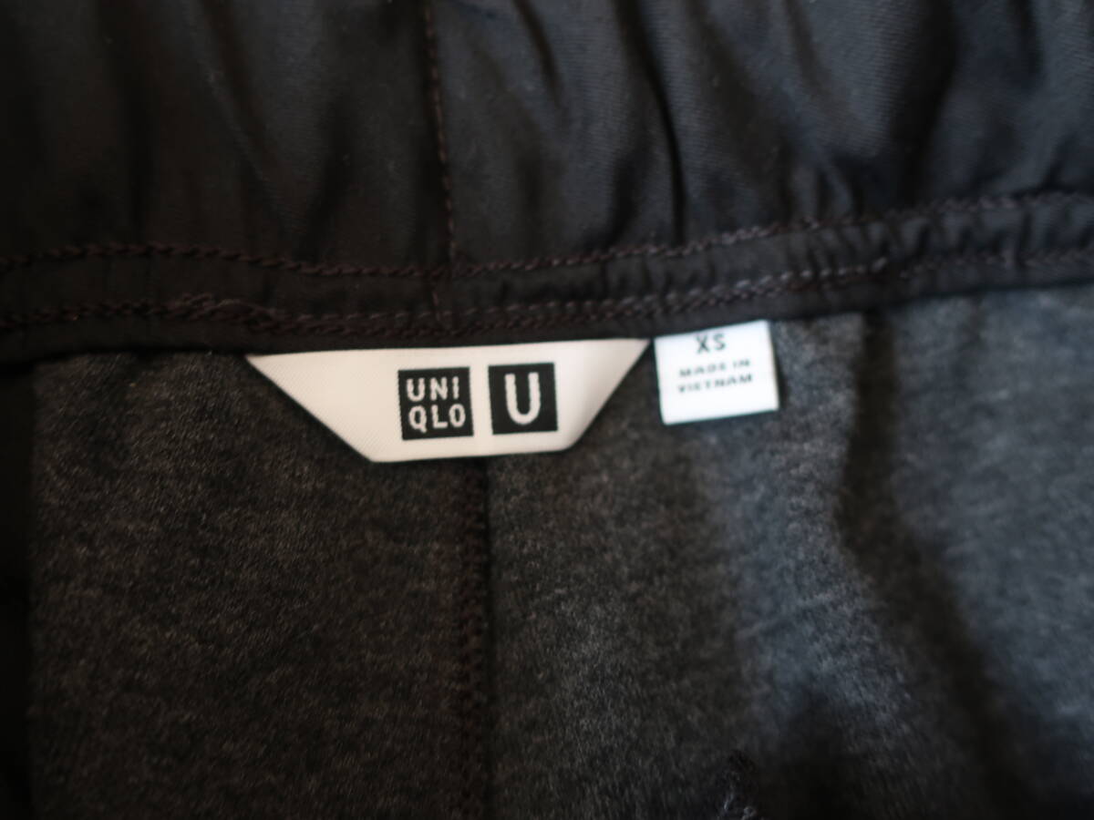 ★人気 UNIQLO U ブラッシュドジャージーパンツ ダークグレー XS ユニクロ カジュアル ブランド メンズ パンツ_画像5