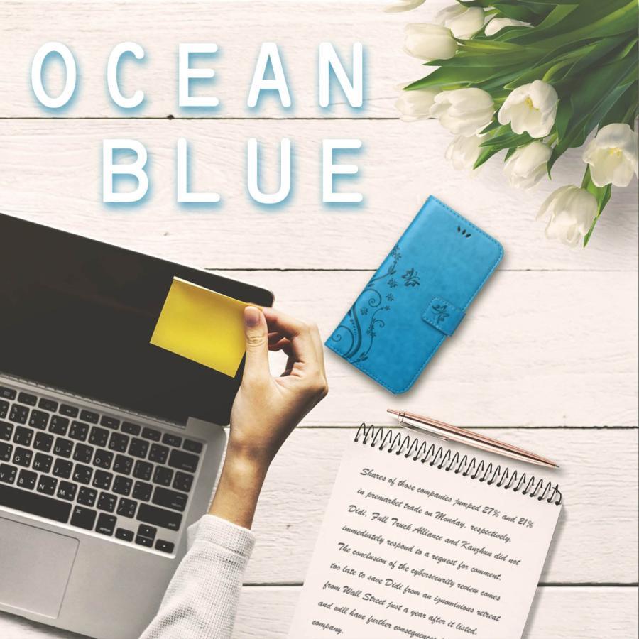 arrows We2 ケース 手帳型 かわいい F52E FCG02 M07 カバー アローズWe2 蝶 青 ブルー Blue おしゃれ レザー 富士通 送料無料 スマホケース_画像7