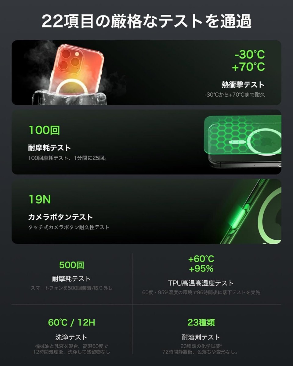 Belkin iPhone Air対応 クリアケース MagSafe/Qi2 25W マグネット搭載 薄型 超耐衝撃 UV耐性 黄ばみ防止 ソフトTPU クリア MSA033qcCL_画像9