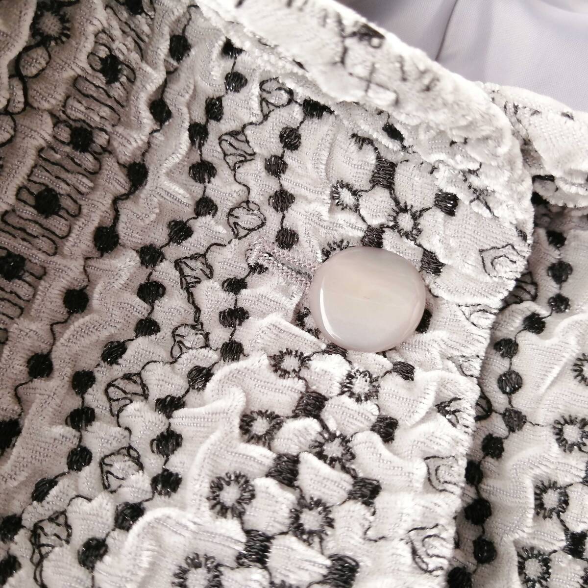 LfA TOKYO レディース♪総刺しゅう柄 ジャケット グレー系 M-Lサイズ 251024nb【4点同梱で送料無料】_画像6