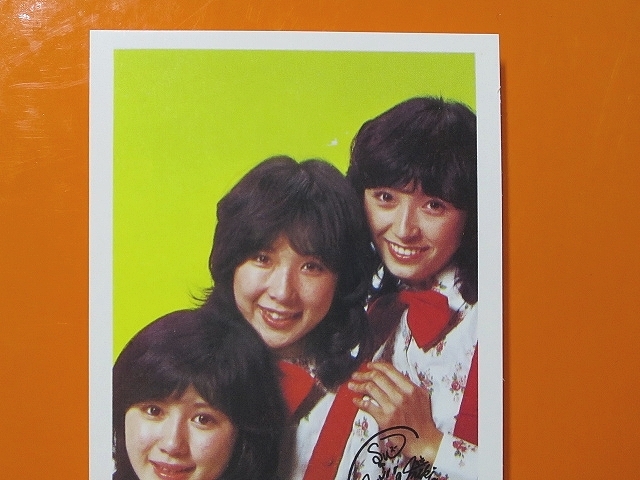  идол карта * Candies _ желтый _ob(1970 годы _ маленький размер Pro мой do_ Showa Retro _ дагаси магазин * автограф * гора .*. глициния орхидея, глициния . прекрасный ., рисовое поле средний ..)