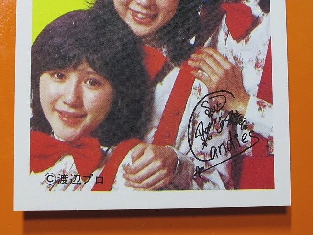  идол карта * Candies _ желтый _ob(1970 годы _ маленький размер Pro мой do_ Showa Retro _ дагаси магазин * автограф * гора .*. глициния орхидея, глициния . прекрасный ., рисовое поле средний ..)