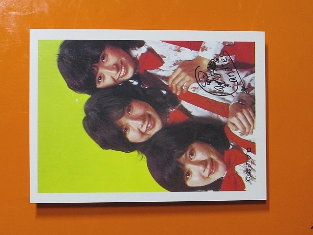  идол карта * Candies _ желтый _ob(1970 годы _ маленький размер Pro мой do_ Showa Retro _ дагаси магазин * автограф * гора .*. глициния орхидея, глициния . прекрасный ., рисовое поле средний ..)