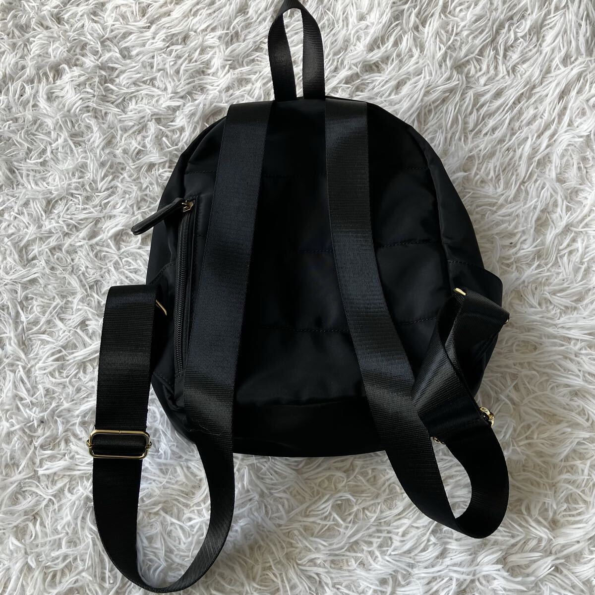 状態良 MARYQUANT マリークワント リュック ナイロン 黒 ブラック レディース マリクア 鞄 カバン バッグ 3586_画像2