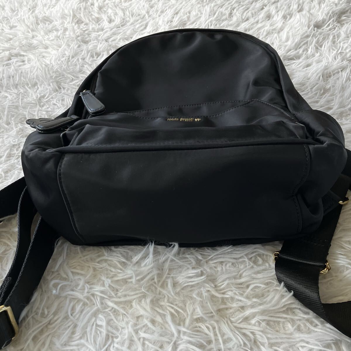 状態良 MARYQUANT マリークワント リュック ナイロン 黒 ブラック レディース マリクア 鞄 カバン バッグ 3586_画像5