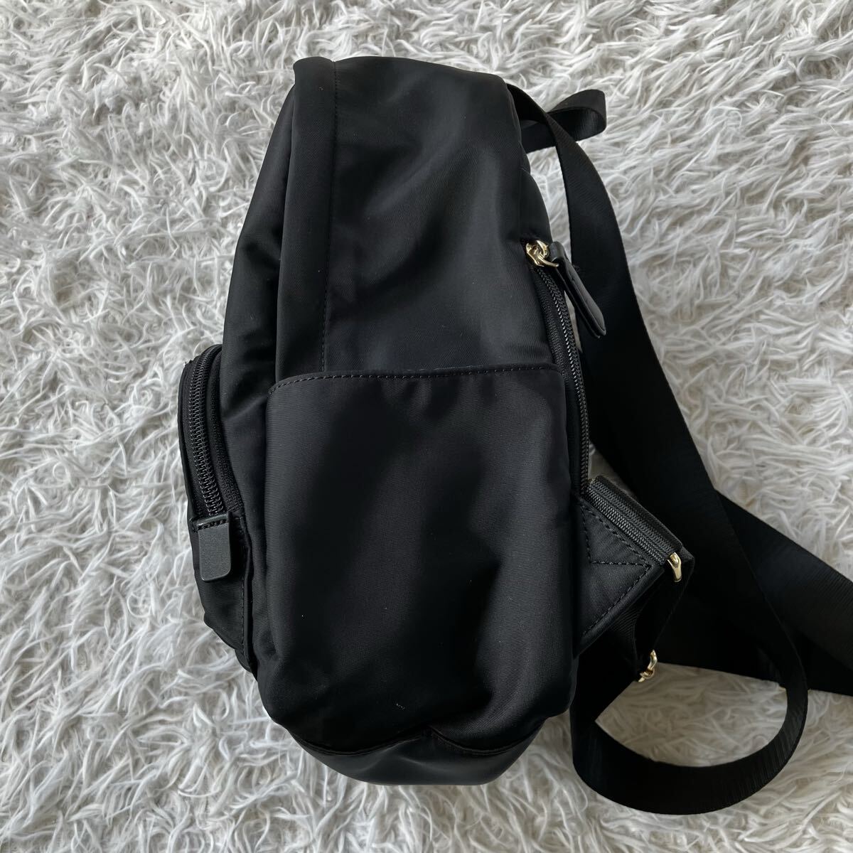 状態良 MARYQUANT マリークワント リュック ナイロン 黒 ブラック レディース マリクア 鞄 カバン バッグ 3586_画像7