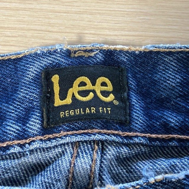 A1390 リー W34×L30 アメリカ古着 メキシコ製 レギュラーフィット ダメージ加工 コットン デニムパンツ ブルー Lee メンズ_画像6