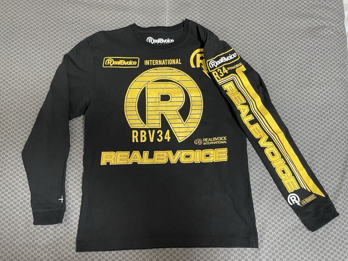 RealBvoice リアルビーボイス 長袖Tシャツ ロンT 男性用 Lサイズ 中古品 希少デザイン 黒黄色④_画像3