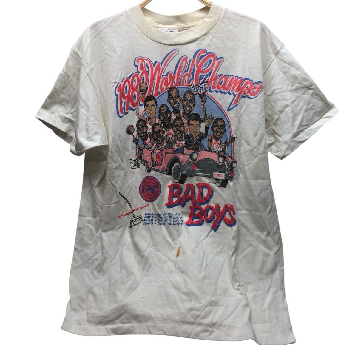 KK30 USA製1989年 NBAファイナルで優勝したデトロイト・ピストンズ 記念 ヴィンテージ Tシャツ バッドボーイズ Bad Boys_画像1