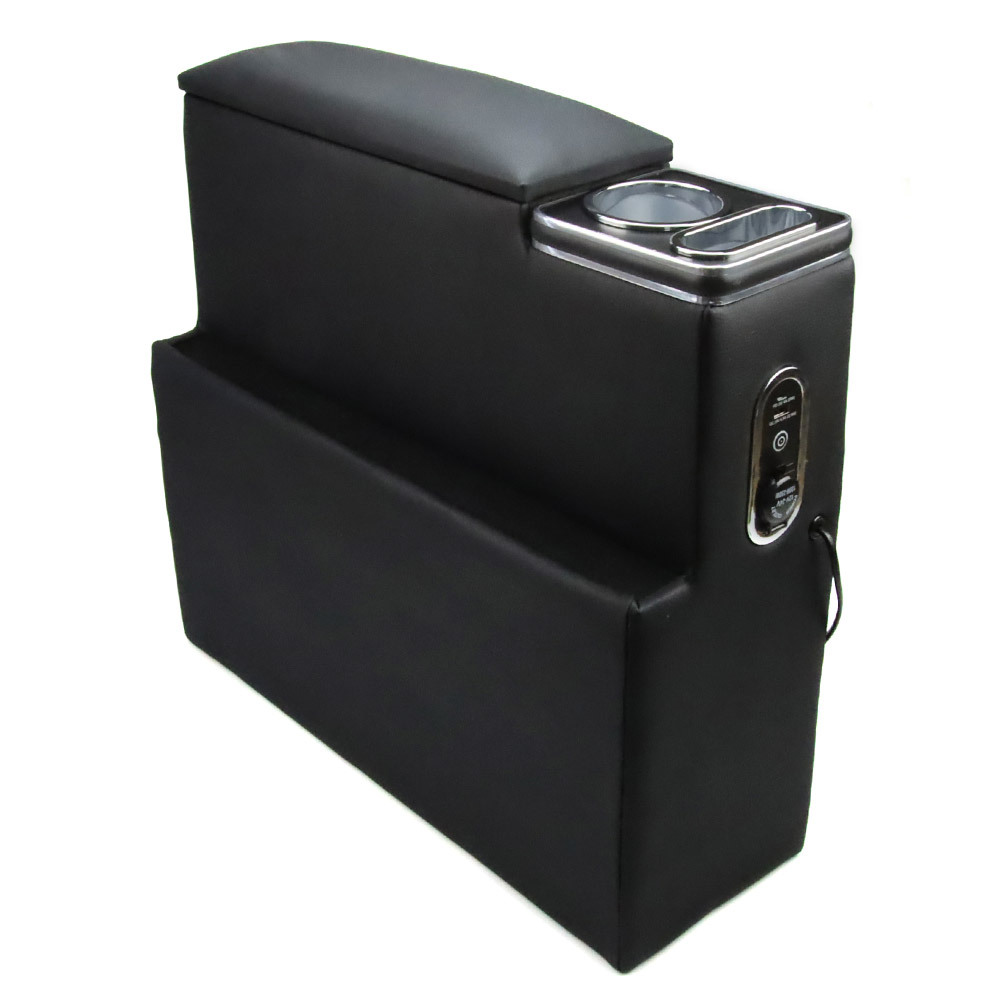 専用設計 スズキ ソリオ 多機能 コンソールボックス アームレスト 収納ボックス 肘掛け USBポート ブラック_画像1