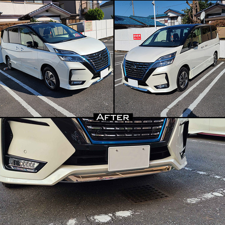 日産 セレナ C27系 後期 ハイウェイスター専用 外装 クロームメッキ フロントバンパー アンダー リップ ガーニッシュ NISSAN SERENA@_画像7