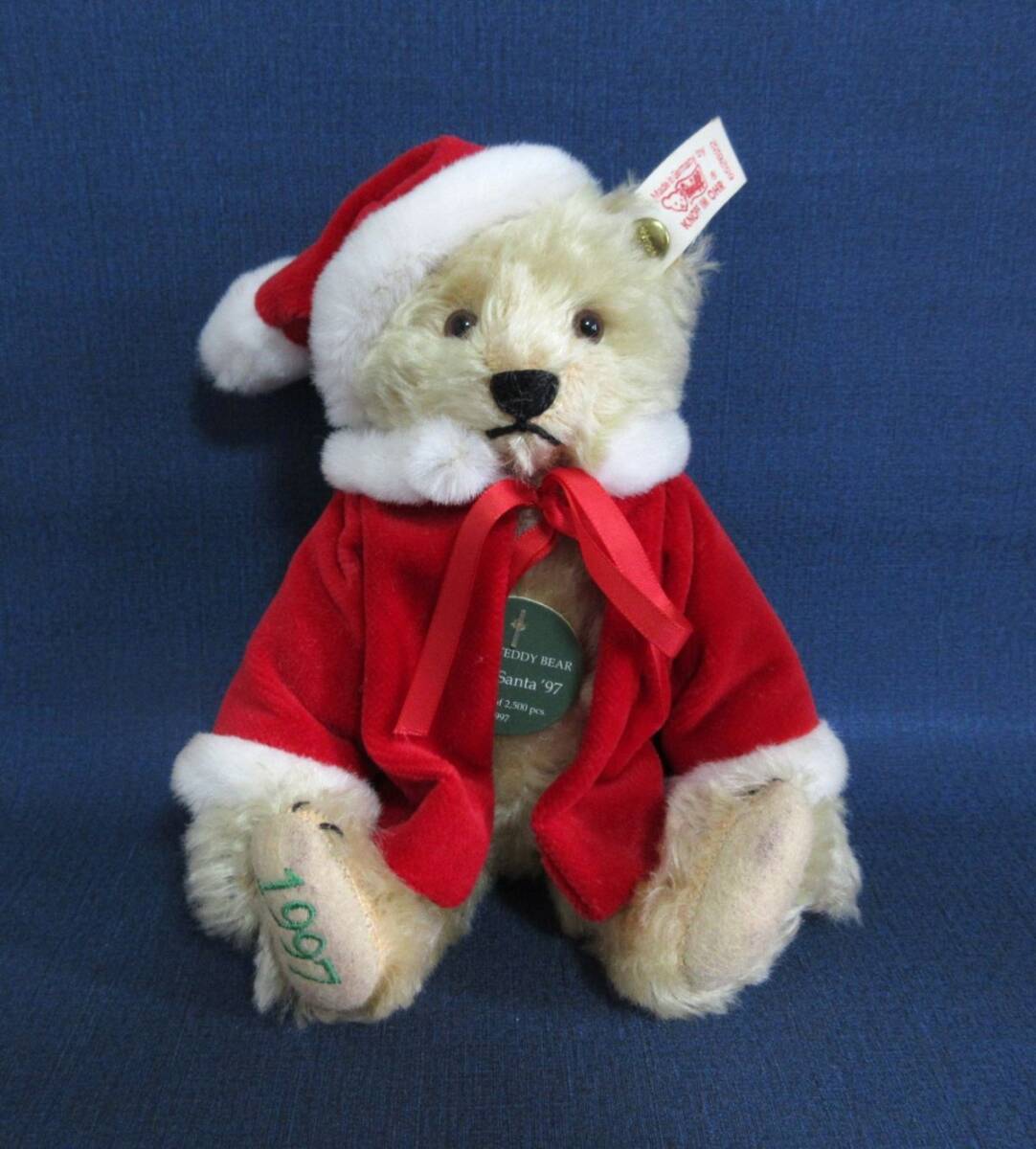 802260Y タグ付 Steiff シュタイフ テディベア Little Santa リトルサンタ 日本限定 2500体 1997年 Christmas クリスマス ぬいぐるみ 1003_画像2