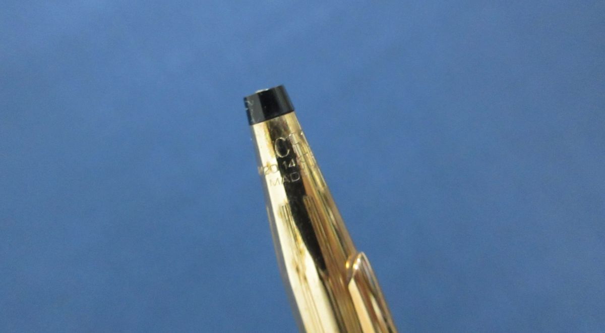 N2282Y CROSS クロス 1/20 14KT GOLD FILLED ボールペン 旧ロゴ 筆記体 筆記用具 文房具 1008_画像2