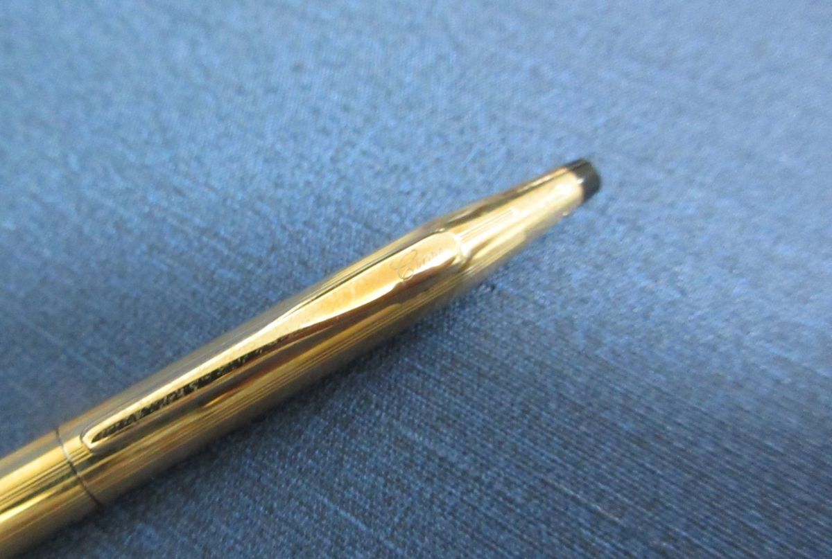 N2282Y CROSS クロス 1/20 14KT GOLD FILLED ボールペン 旧ロゴ 筆記体 筆記用具 文房具 1008_画像3