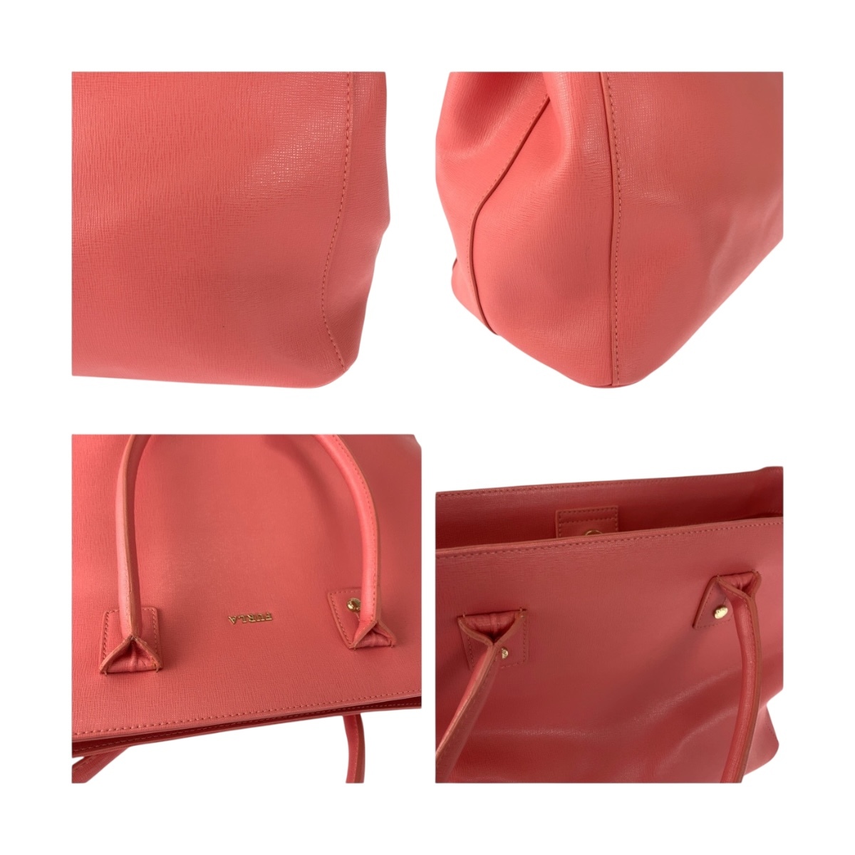 美品 Furla フルラ リンダ ピンク ゴールド金具 PVC トートバッグ ショルダーバッグ レディース 505383_画像6