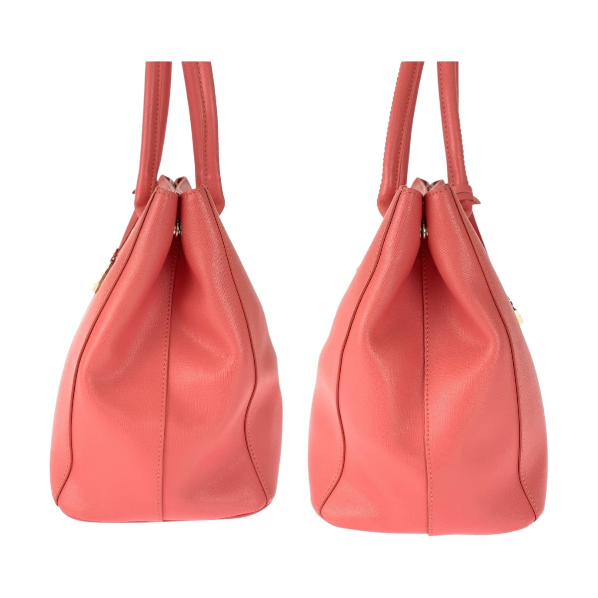 美品 Furla フルラ リンダ ピンク ゴールド金具 PVC トートバッグ ショルダーバッグ レディース 505383_画像9