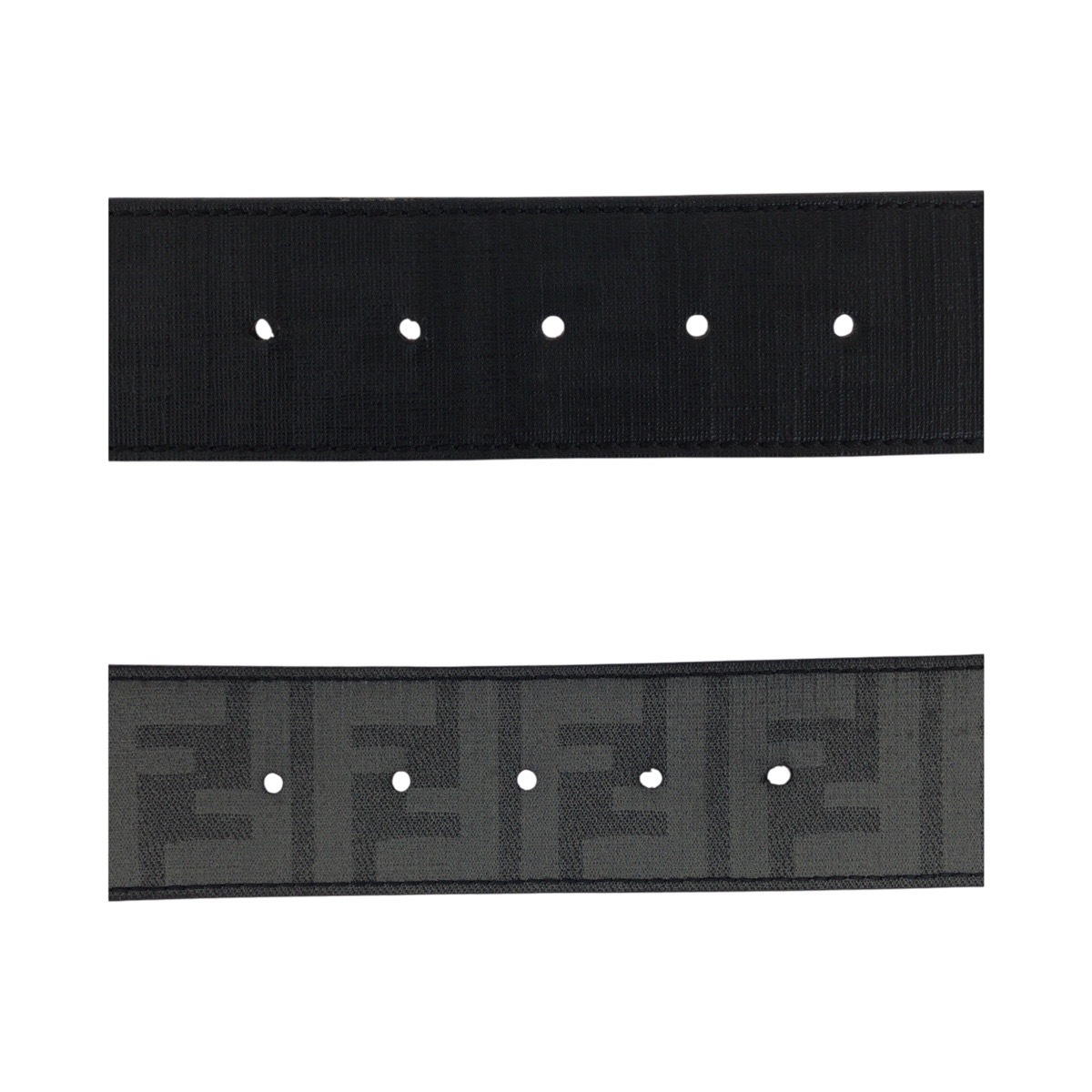  прекрасный товар FENDI Fendi FF Logo Zucca рисунок двусторонний ремень черный чёрный серебряный металлические принадлежности кожаный ремень мужской 505651