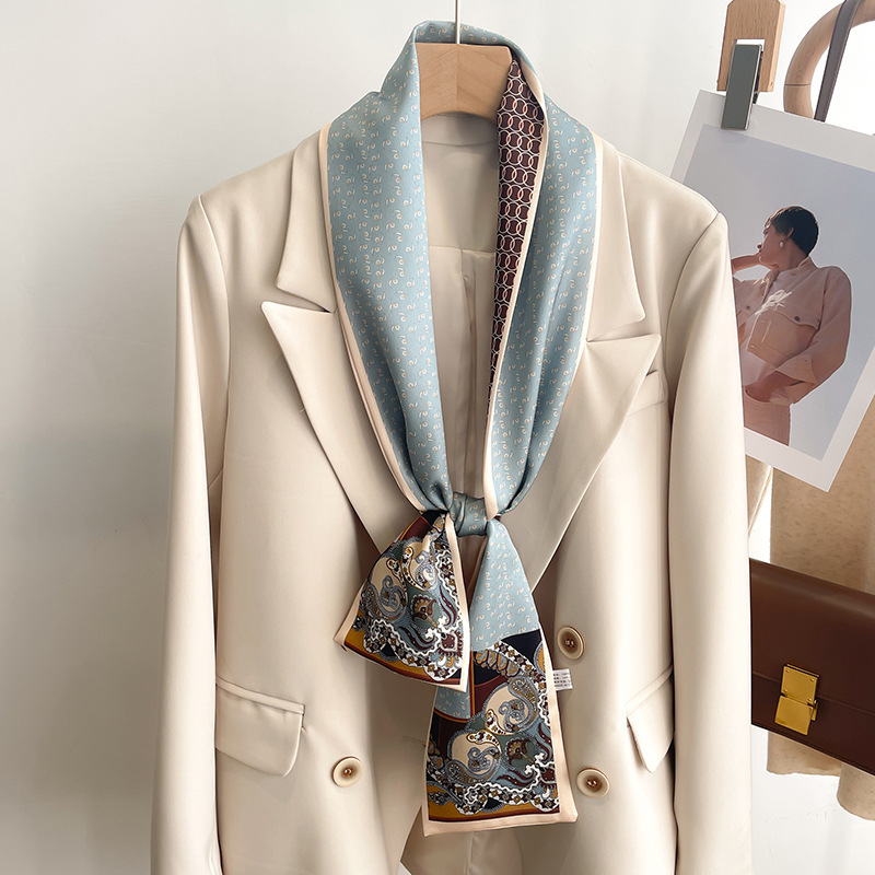 【MN-66】新品 レディース ストール シルク風 ネックスカーフ首巻き スカーフ_画像1