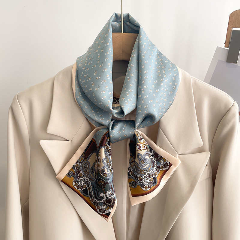 【MN-66】新品 レディース ストール シルク風 ネックスカーフ首巻き スカーフ_画像2